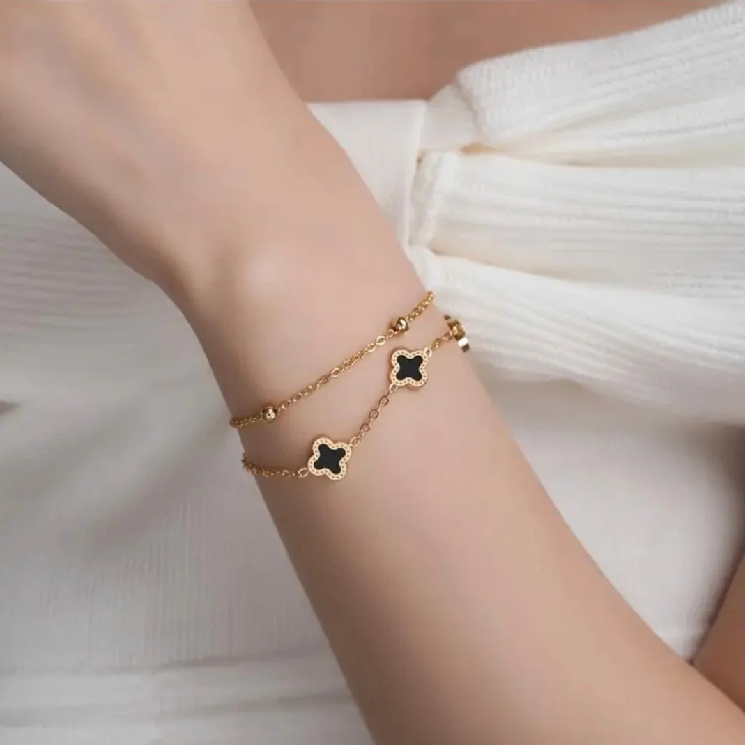 Clover Double sided chain bracelet