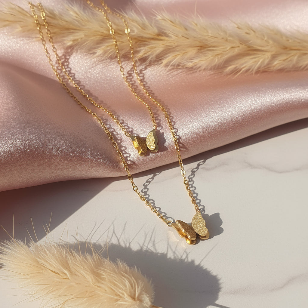 Butterfly Double Layer Chain Necklace