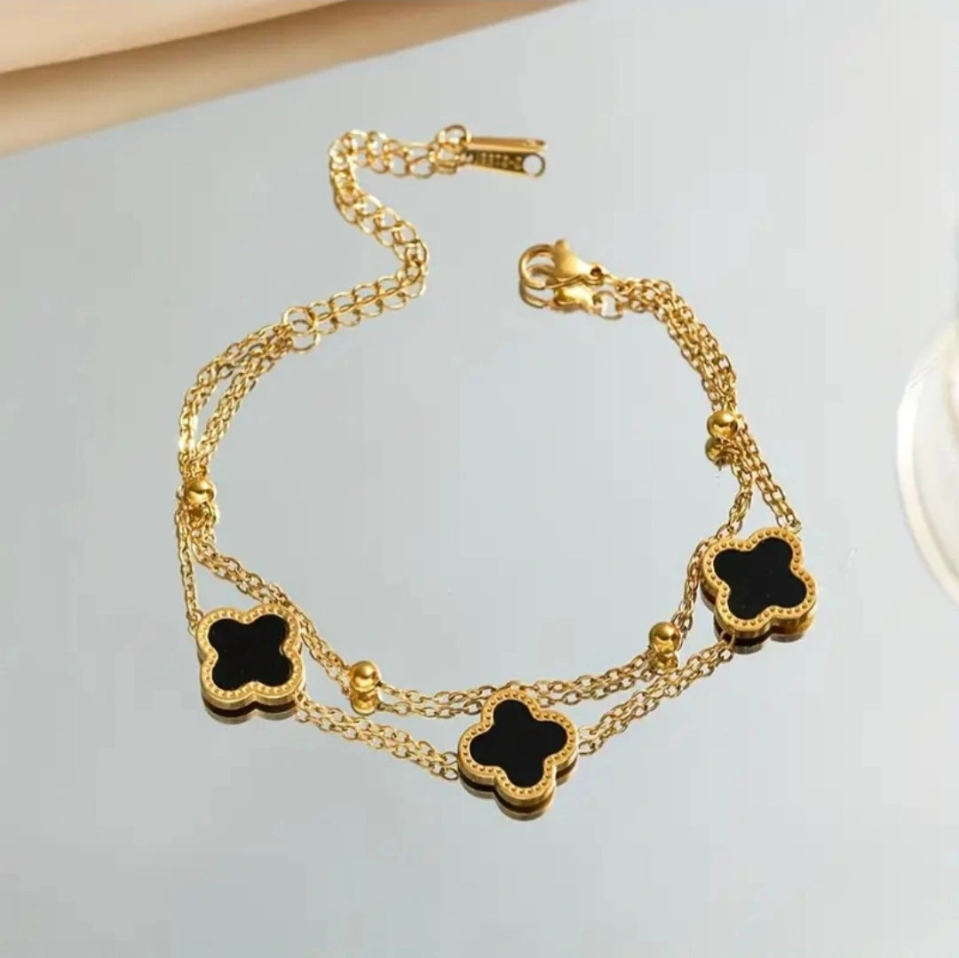 Clover Double sided chain bracelet