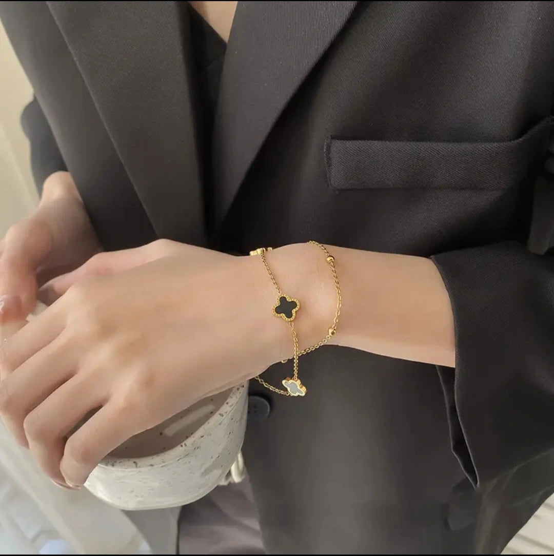 Clover Double sided chain bracelet