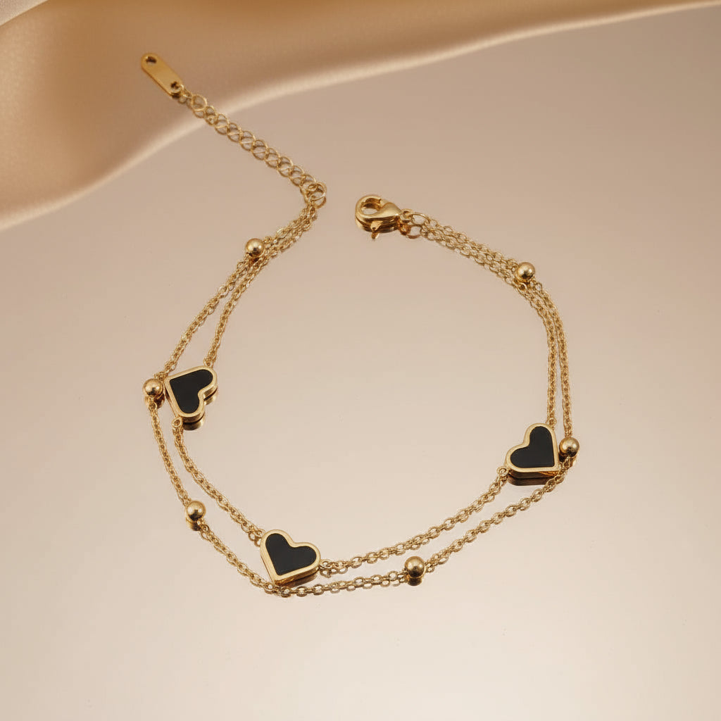 Heart double layer Chain bracelet