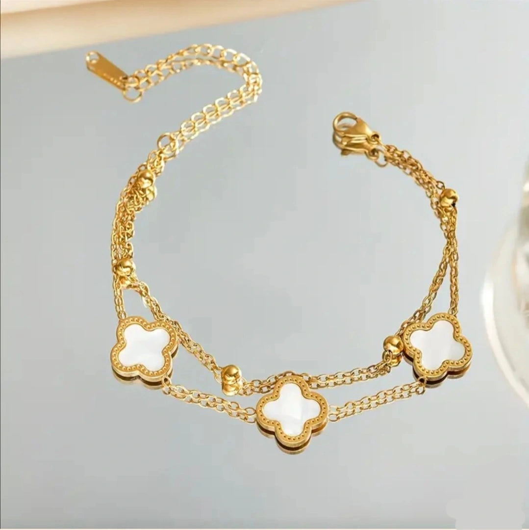 Clover Double sided chain bracelet